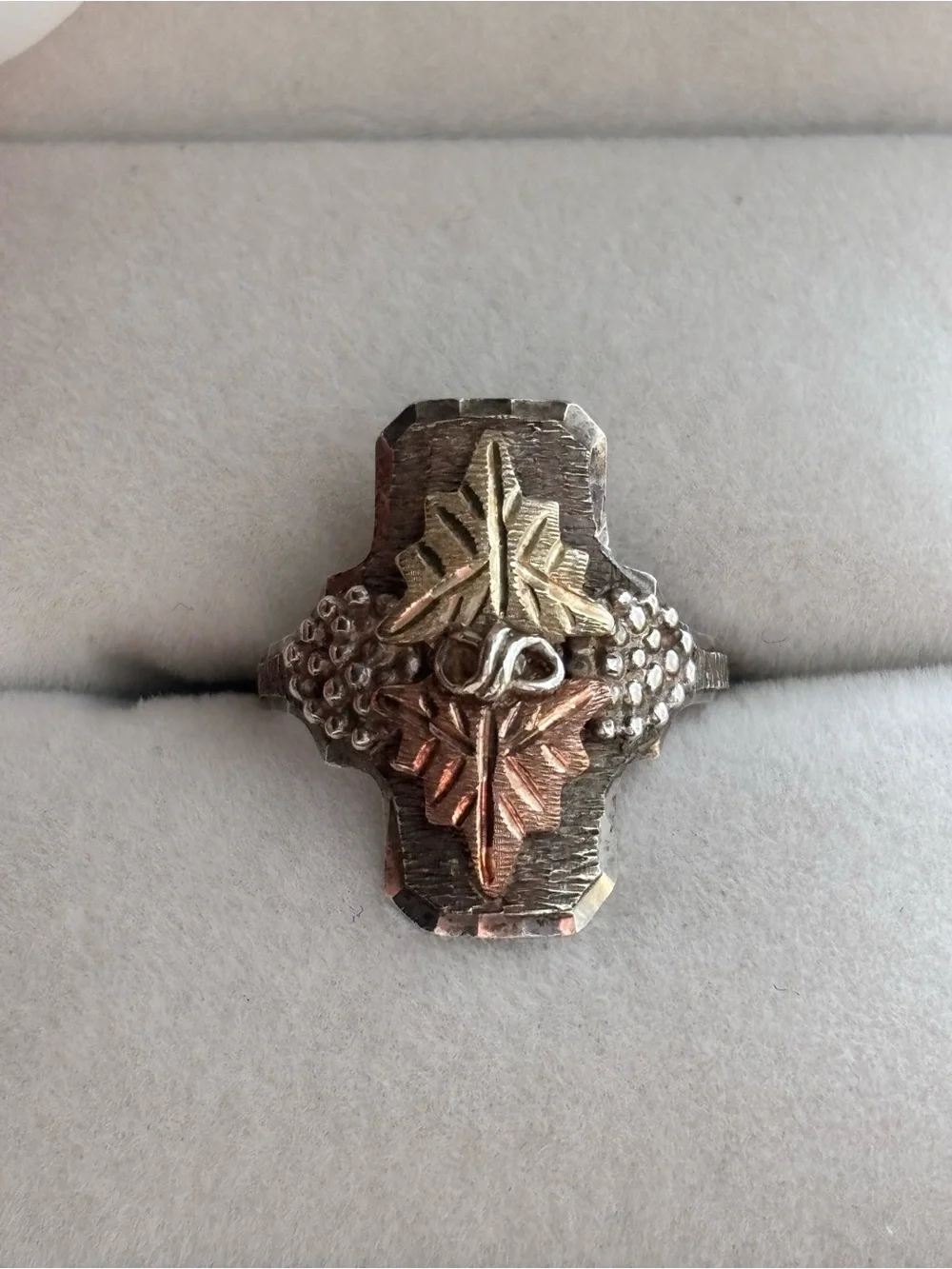 Vintage Landstroms Black Hills Sterling and 10k signet ring Sz 6